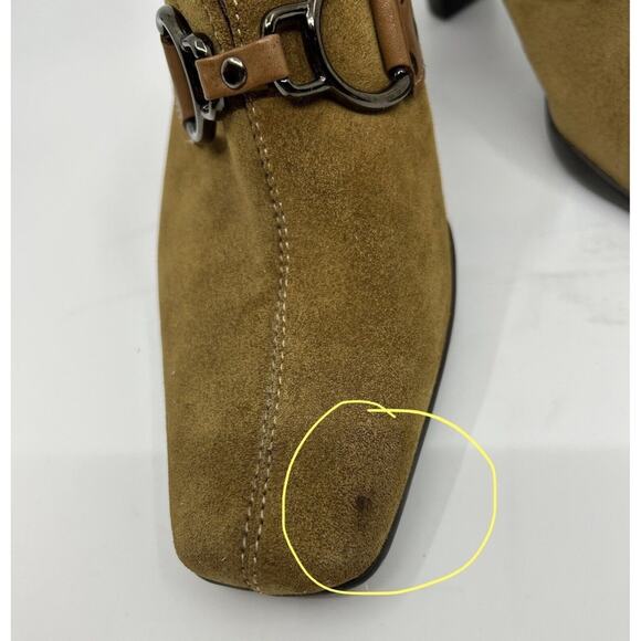 Aerosoles Cinch Worm Brown Suede Mules Women's Size 7.5M Slides Clogs Buckles - Picture 4 of 8